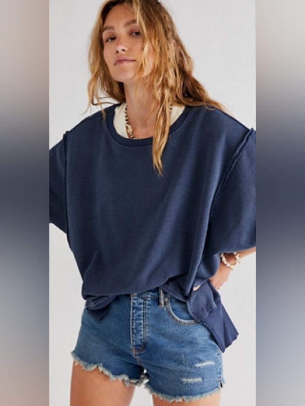 🪷NWOT Free People We The Free Camden In Deepest Navy, Medium🌙